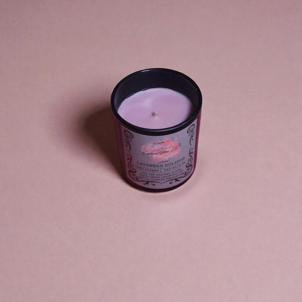 Lavender Eclipse Candle – White Jasmine, Black Amber Lavender Aromatherapy (8 oz)