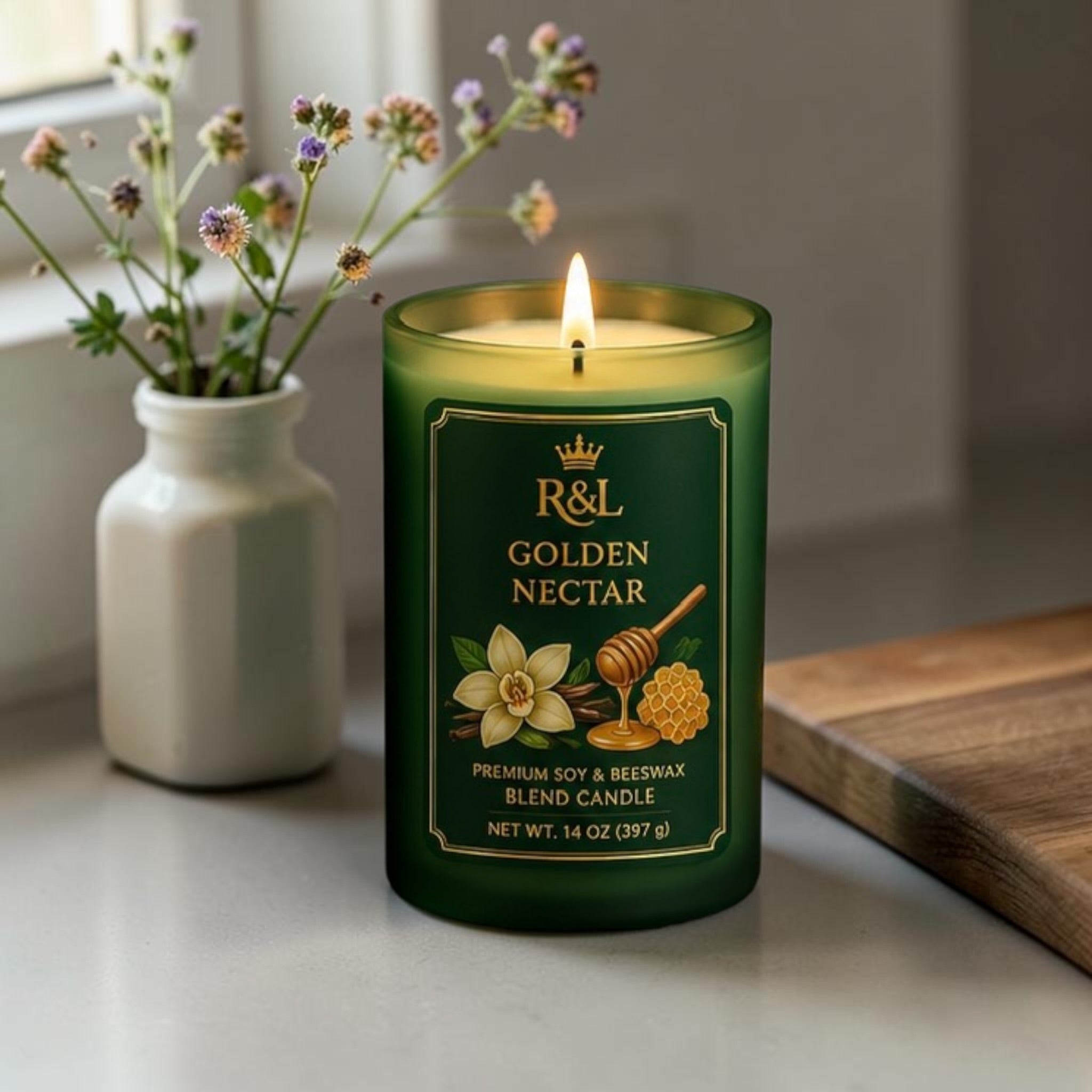 Honey Nectar Candle | Soy & Beeswax Blend | Honey & Vanilla