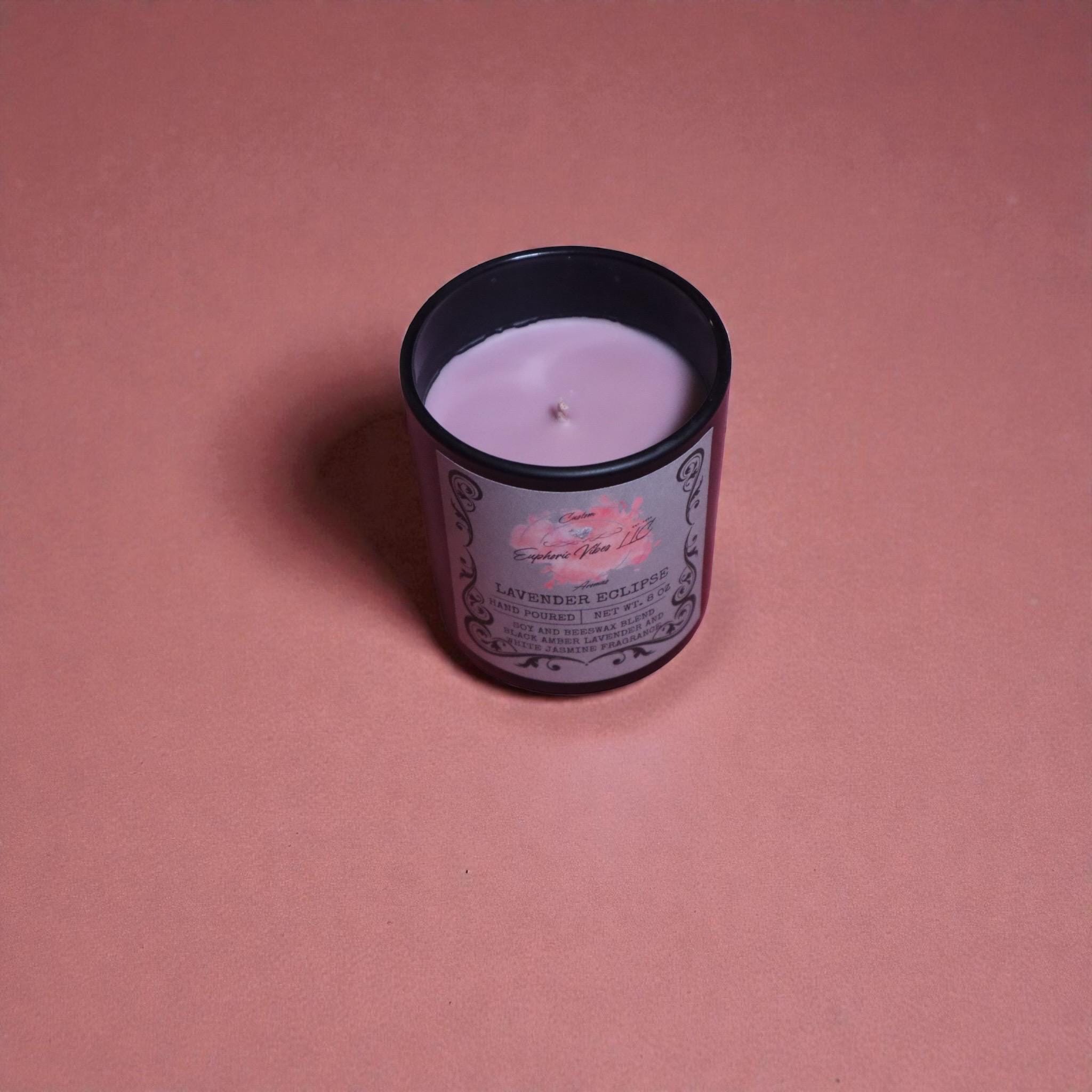 Lavender Eclipse Candle – White Jasmine, Black Amber Lavender Aromatherapy (8 oz)