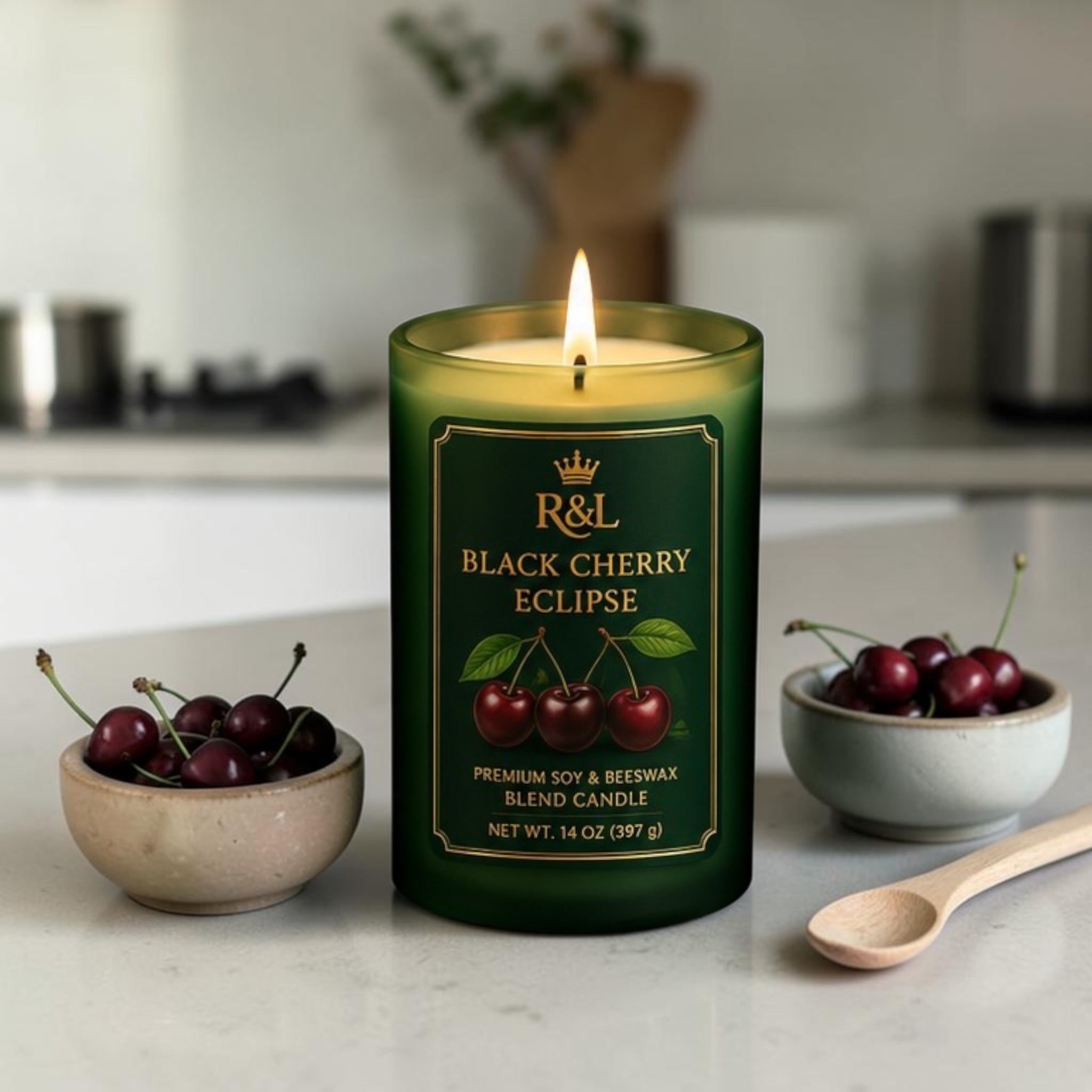 Black Cherry Eclipse Candle | Soy & Beeswax Blend | Deep Black Cherry