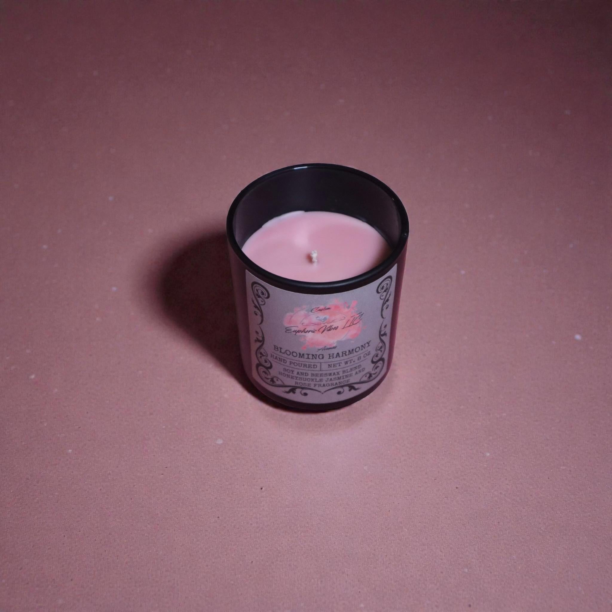 Blooming Harmony 8 oz Soy Candle – Rose, Honeysuckle, Jasmine Floral Fragrance