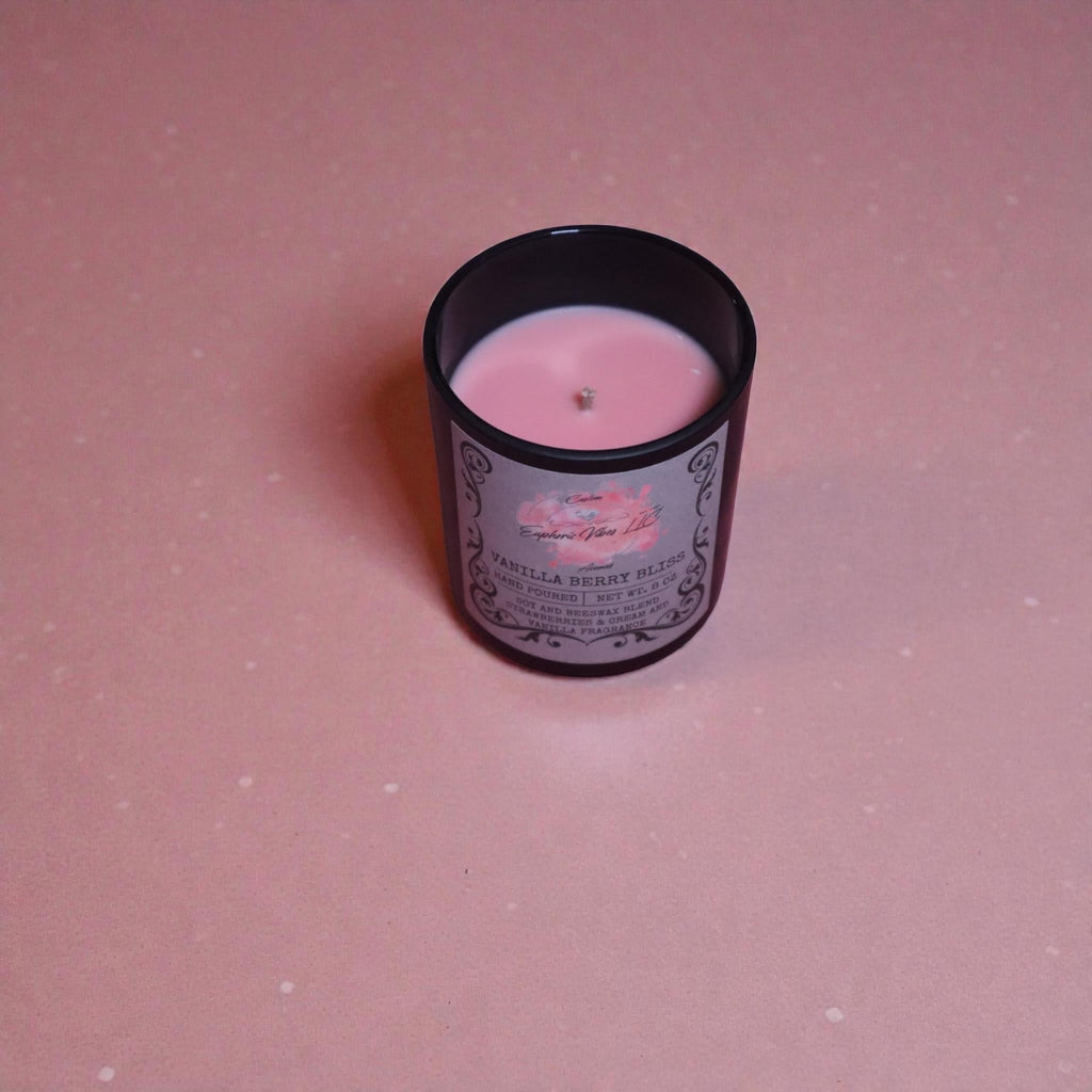 Vanilla Berry Bliss 8 oz Candle – Strawberry Cream, Vanilla Dessert Scent