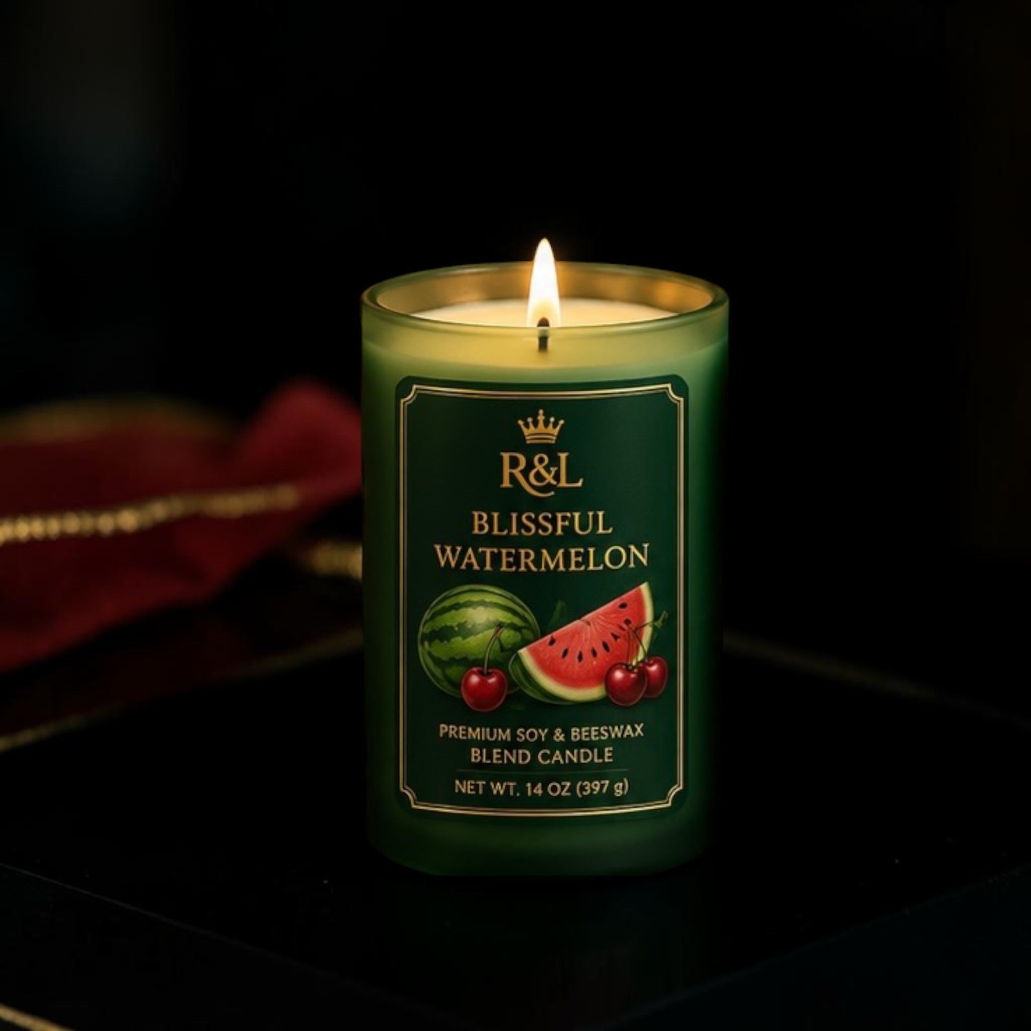 Blissful Watermelon Candle | Soy & Beeswax Blend | Cherry Fruit Punch & Watermelon