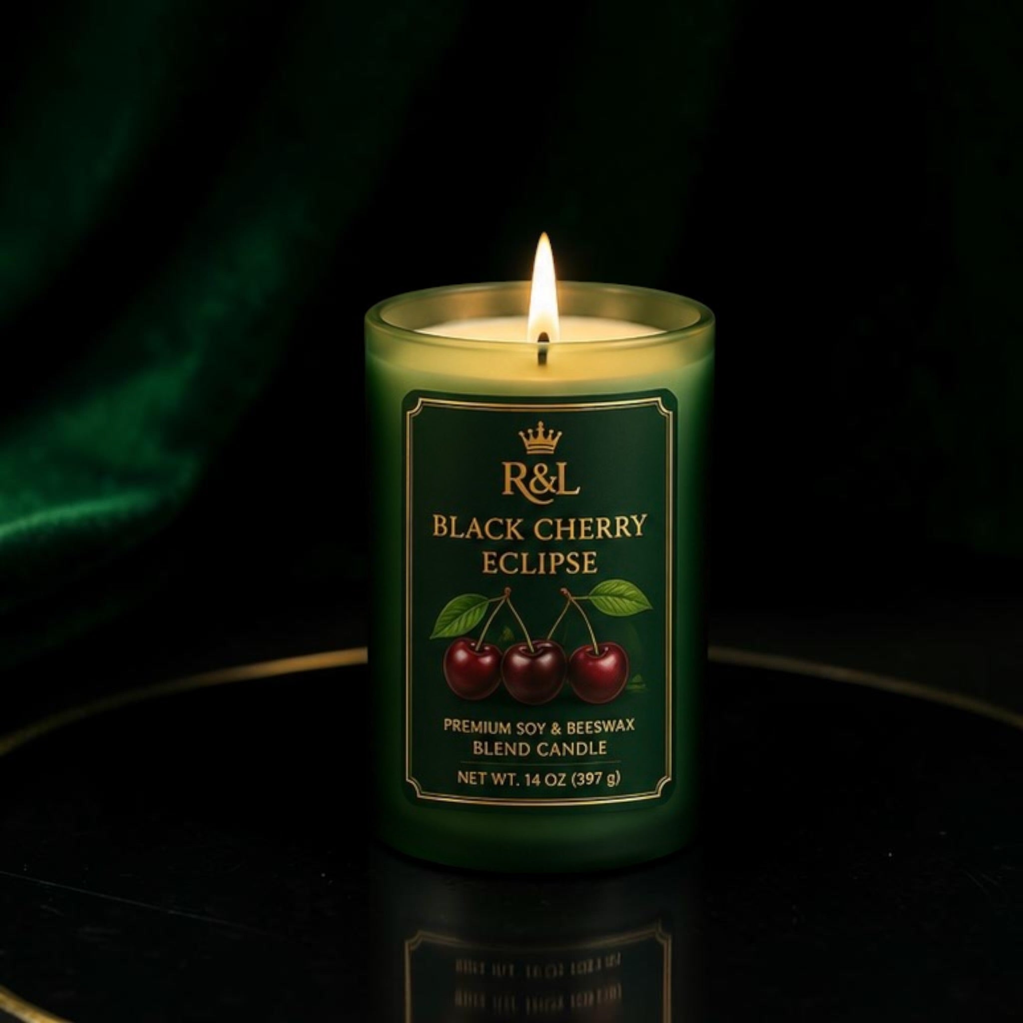 Black Cherry Eclipse Candle | Soy & Beeswax Blend | Deep Black Cherry