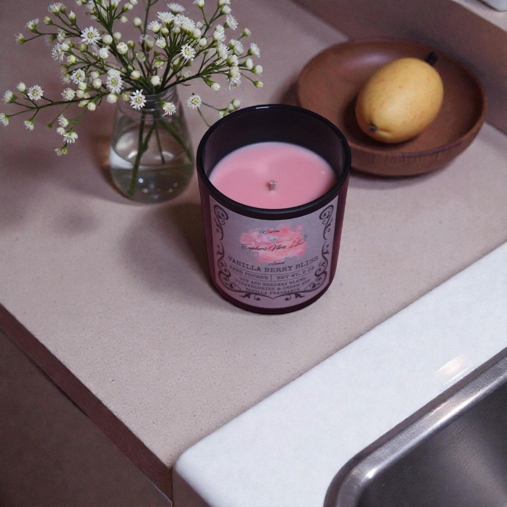 Vanilla Berry Bliss 8 oz Candle – Strawberry Cream, Vanilla Dessert Scent