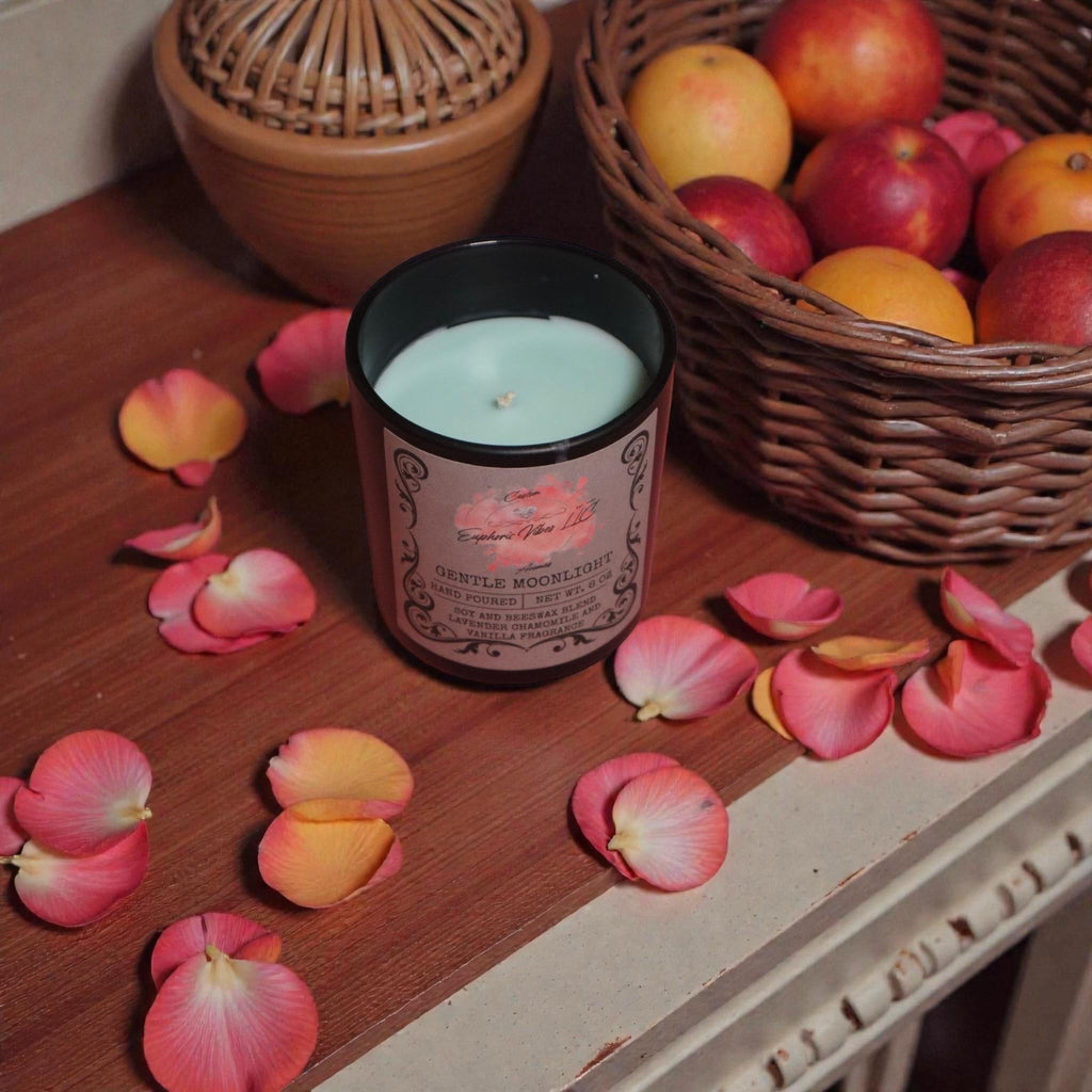 Gentle Moonlight Candle - Chamomile, Lavender & Vanilla, 8 oz Soy Beeswax